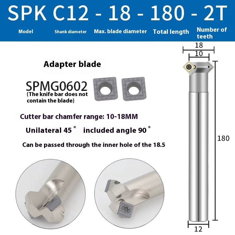 6037 45 degree inside and outside positive and negative chamfering cutter CNC rounding chamfering cutter SD SPK upper and lower bore reverse pull chamfering cutter bar Shandong Denso Pricision Tools Co.,Ltd.